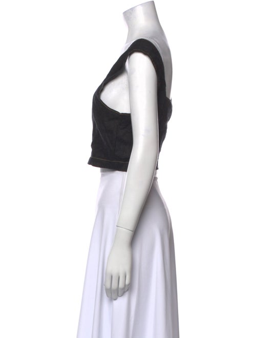 SoleilSoleil Linen Square Neckline Crop Top