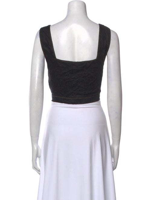 SoleilSoleil Linen Square Neckline Crop Top