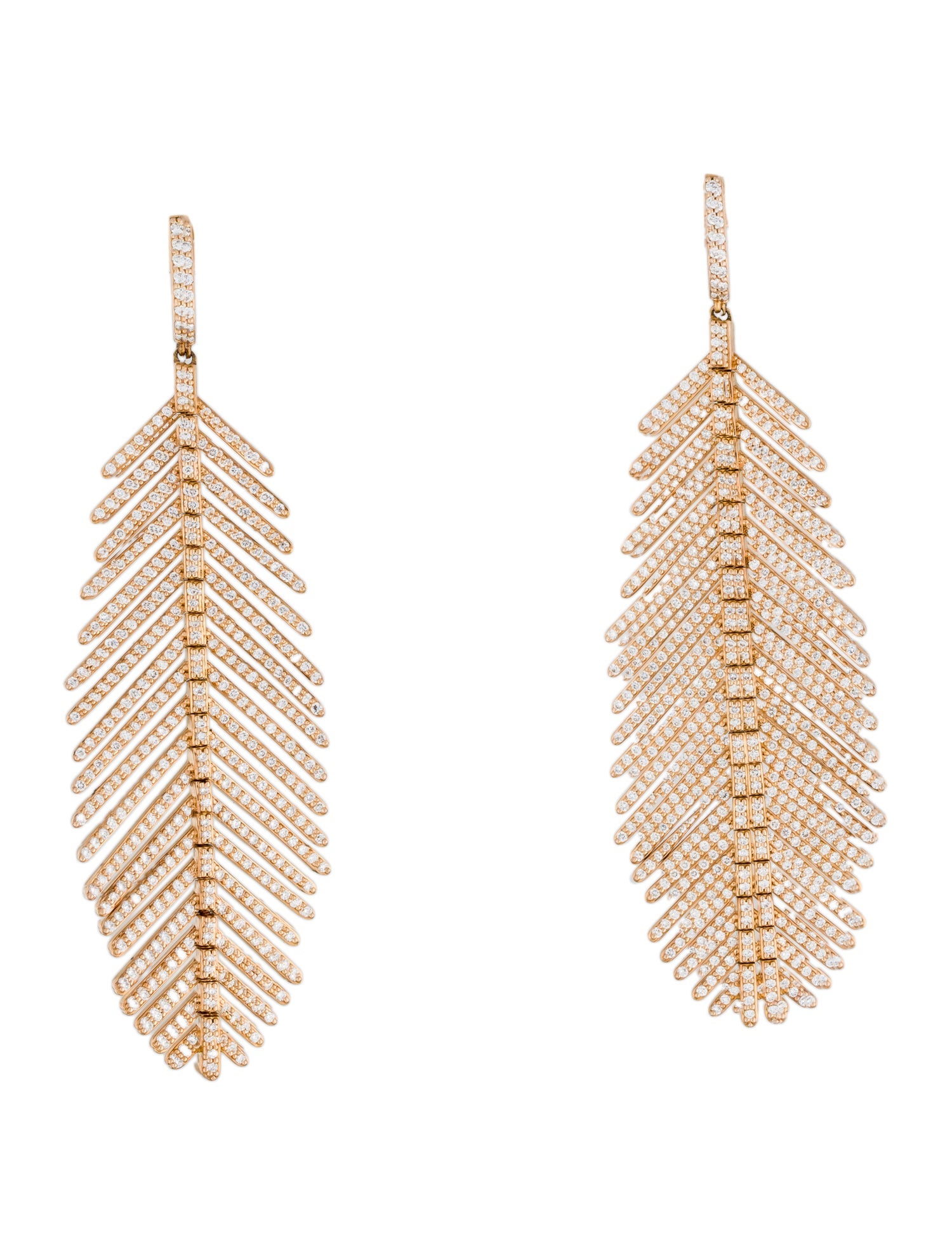 Sloane Street 18K 4.33ctw Diamond Feather Earrings