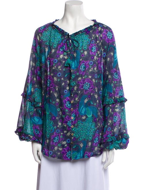 Spell Printed Cowl Neck Blouse