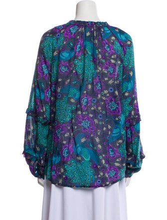 Spell Printed Cowl Neck Blouse