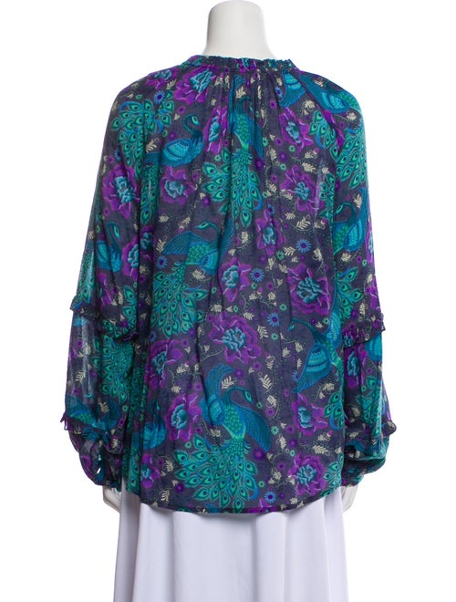 Spell Printed Cowl Neck Blouse