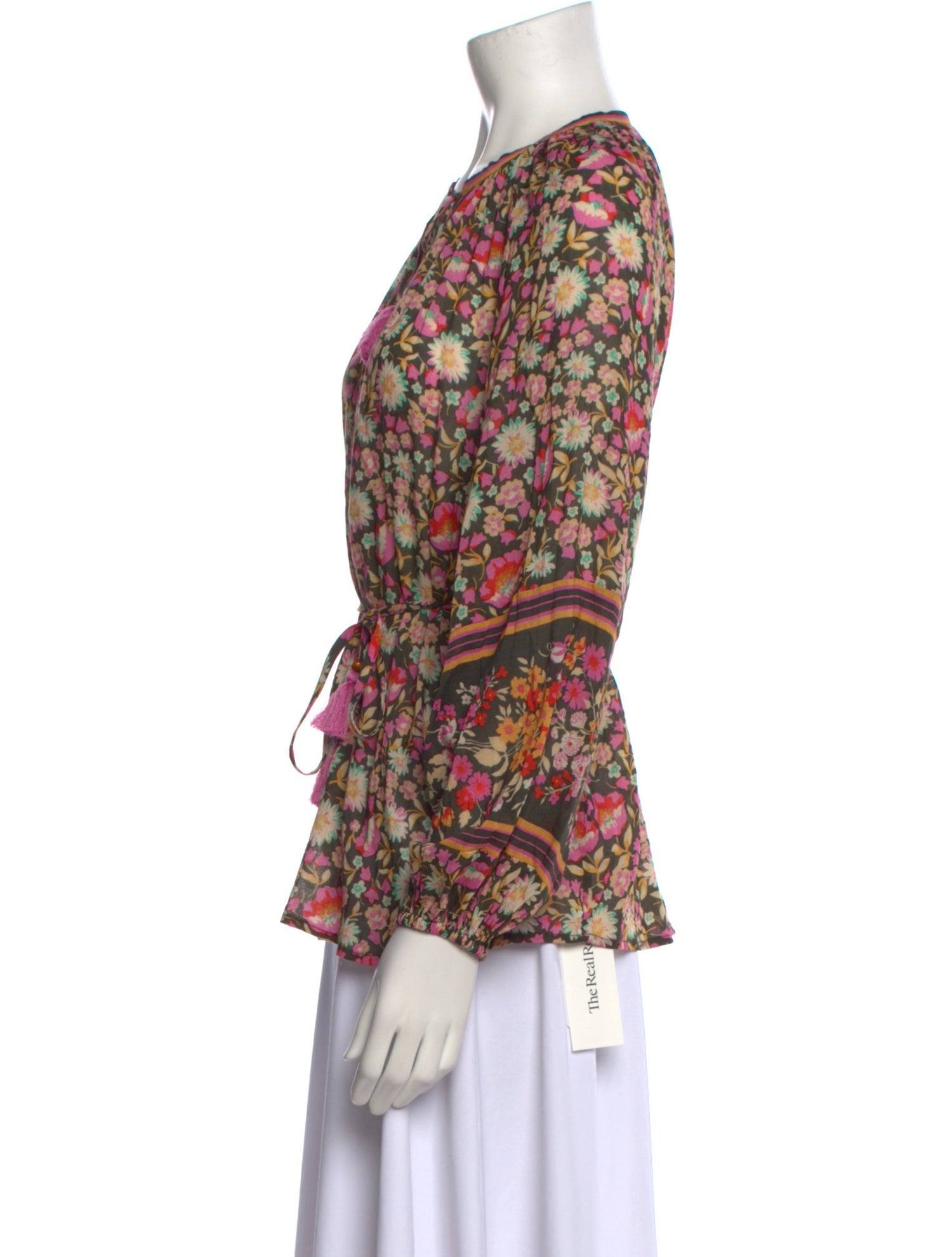 Spell Floral Print Tie Neck Blouse w/ Tags