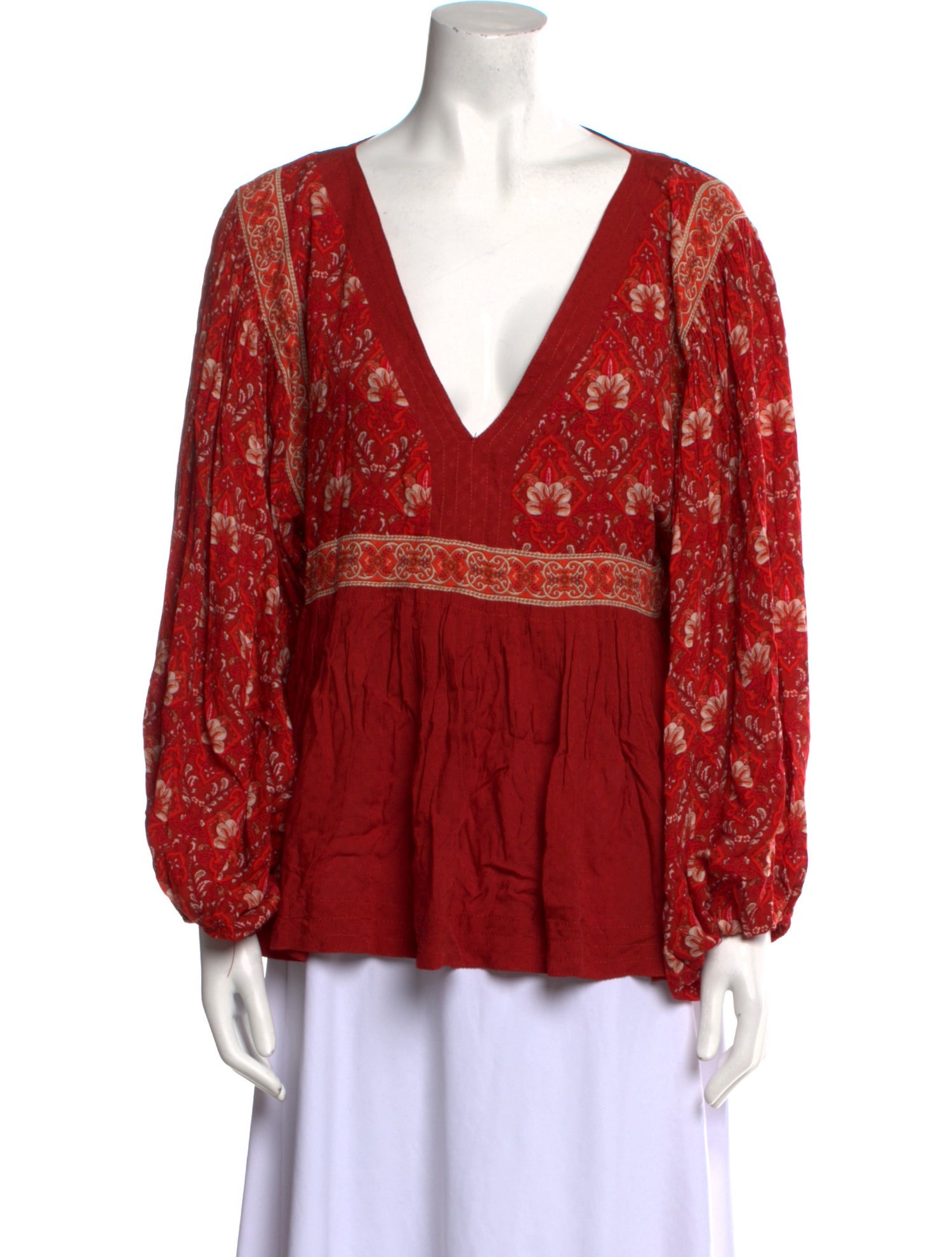 Spell Paisley Print V-Neck Blouse