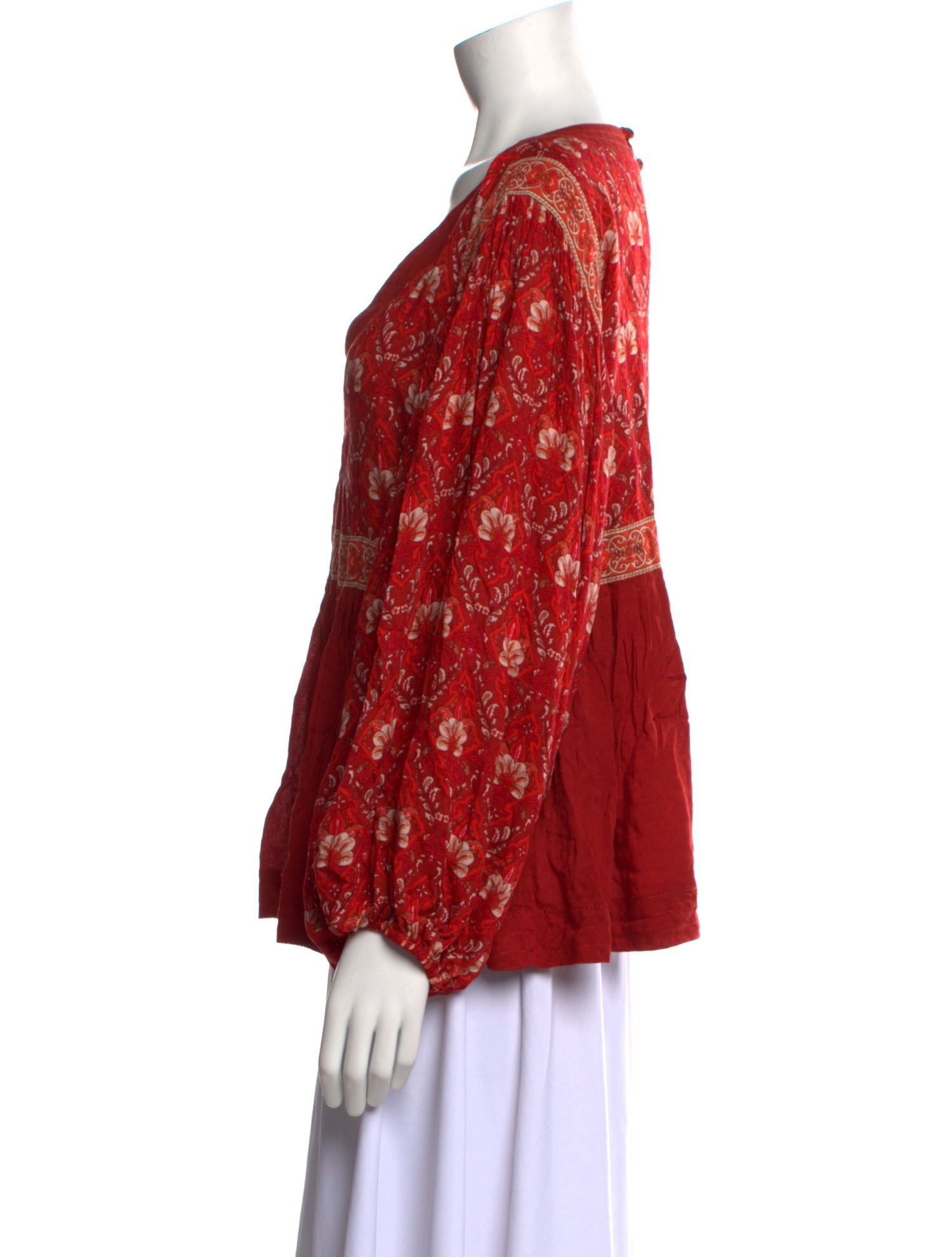 Spell Paisley Print V-Neck Blouse