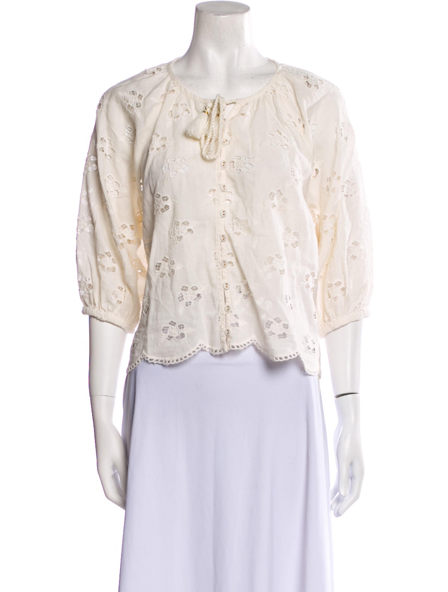 Spell Linen Scoop Neck Blouse w/ Tags