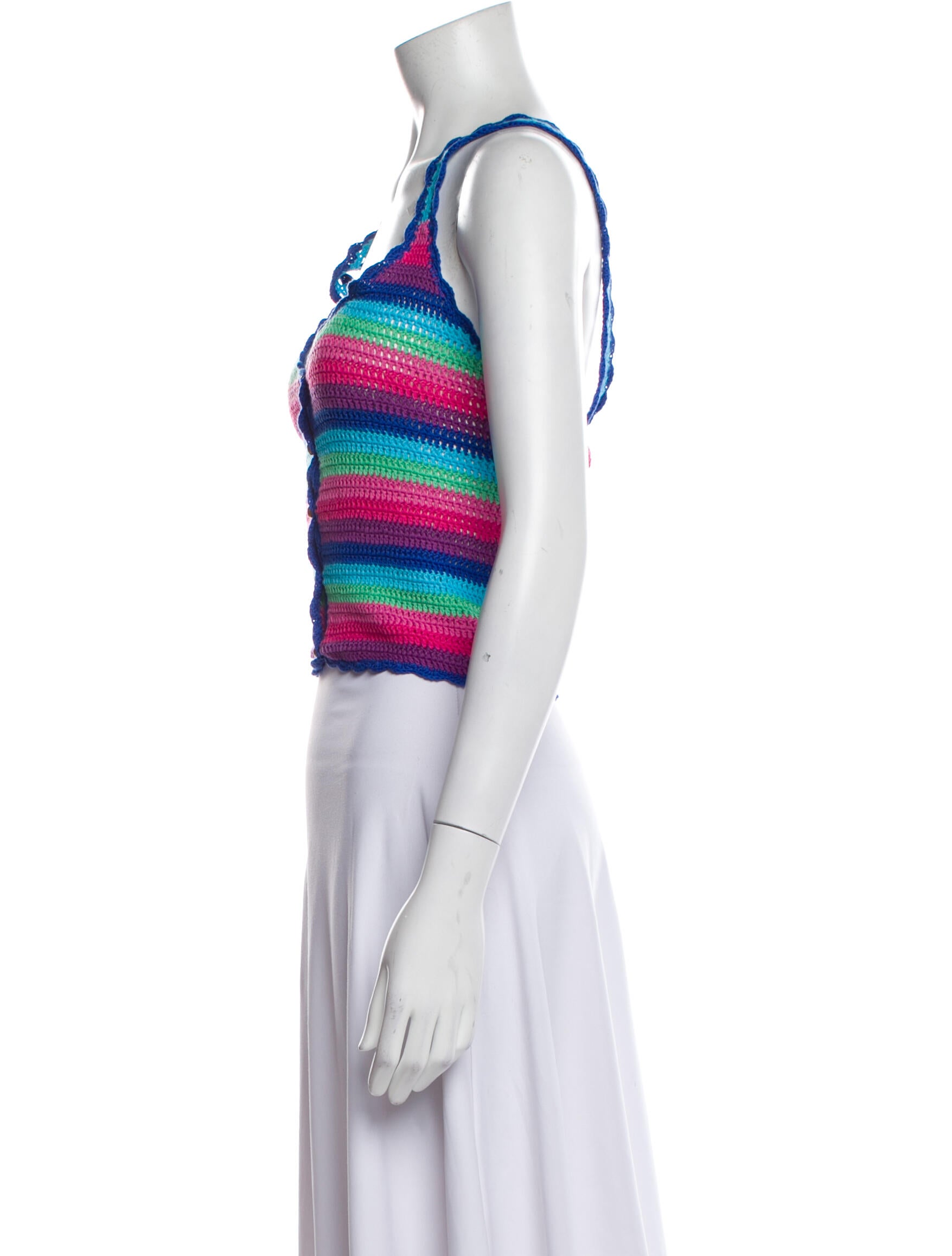 Spell Striped Scoop Neck Crop Top