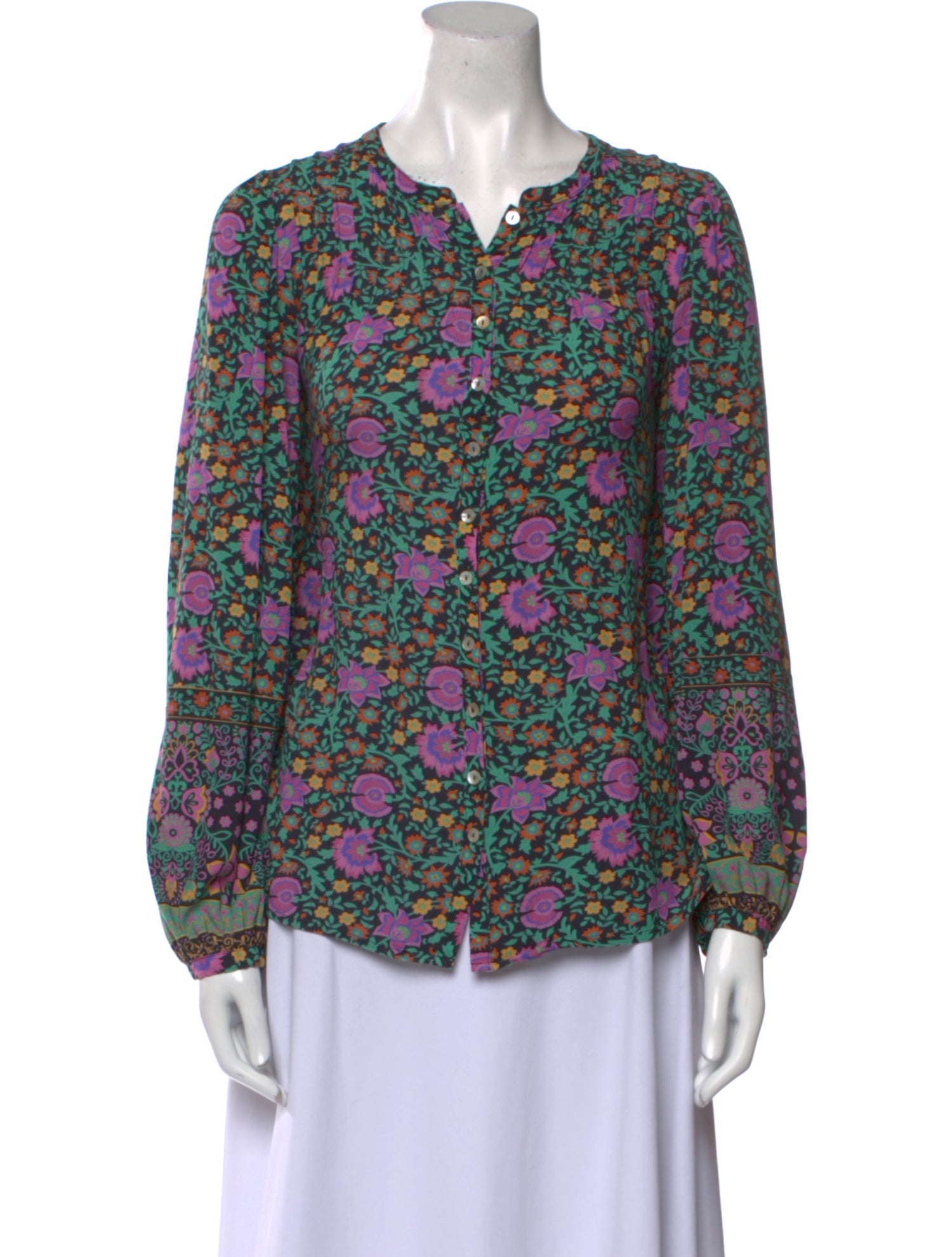 Spell Floral Print V-Neck Blouse