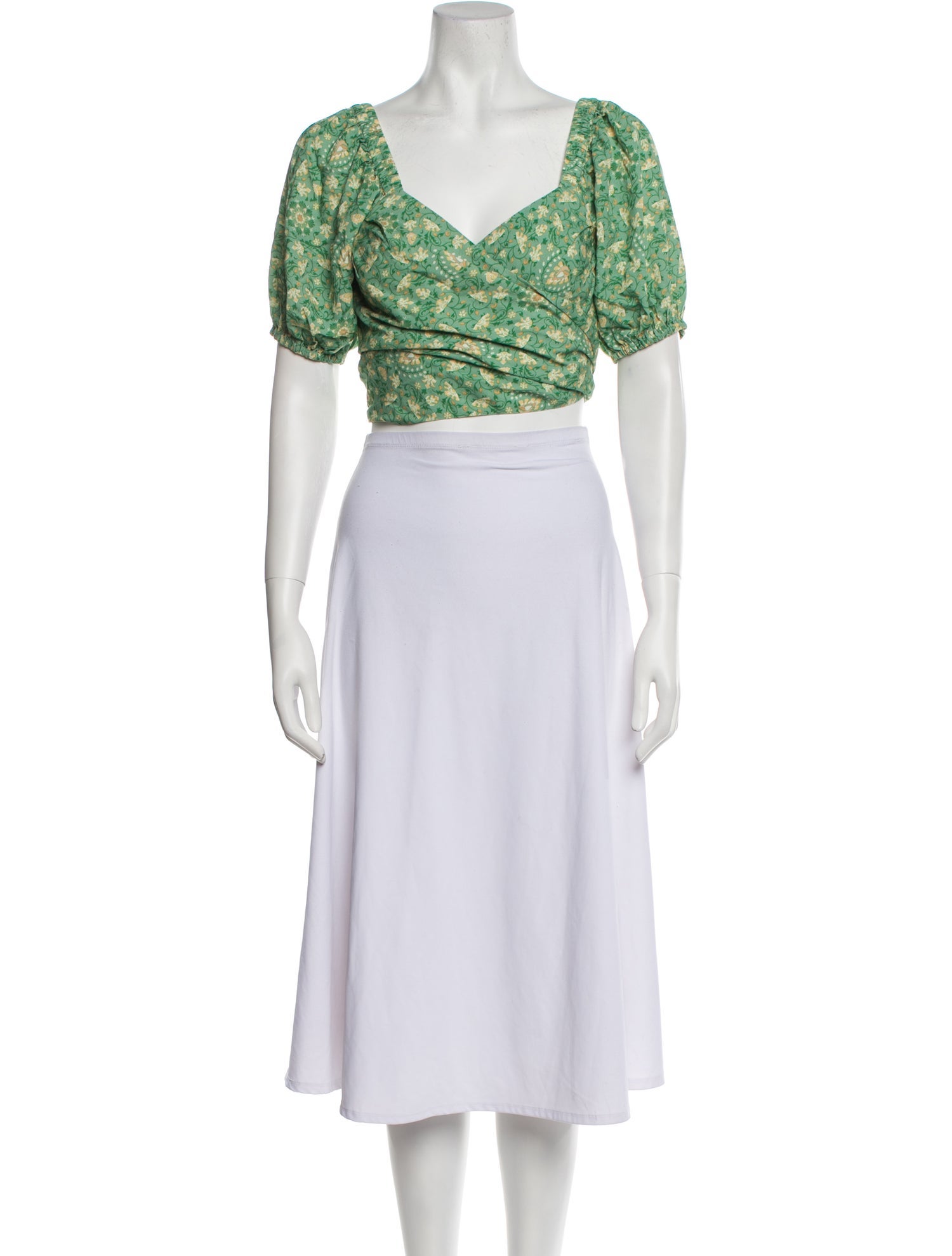 Spell Floral Print Cowl Neck Crop Top