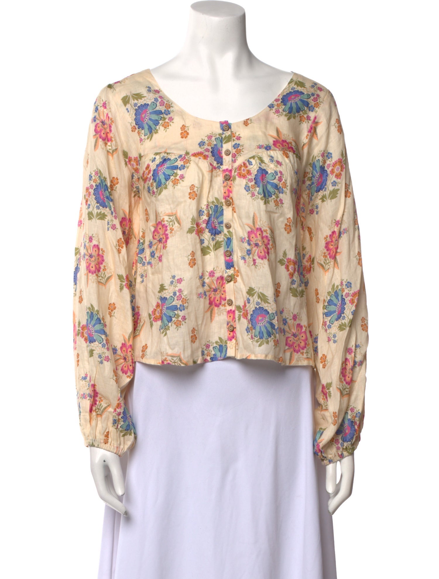 Spell Linen Floral Print Blouse w/ Tags