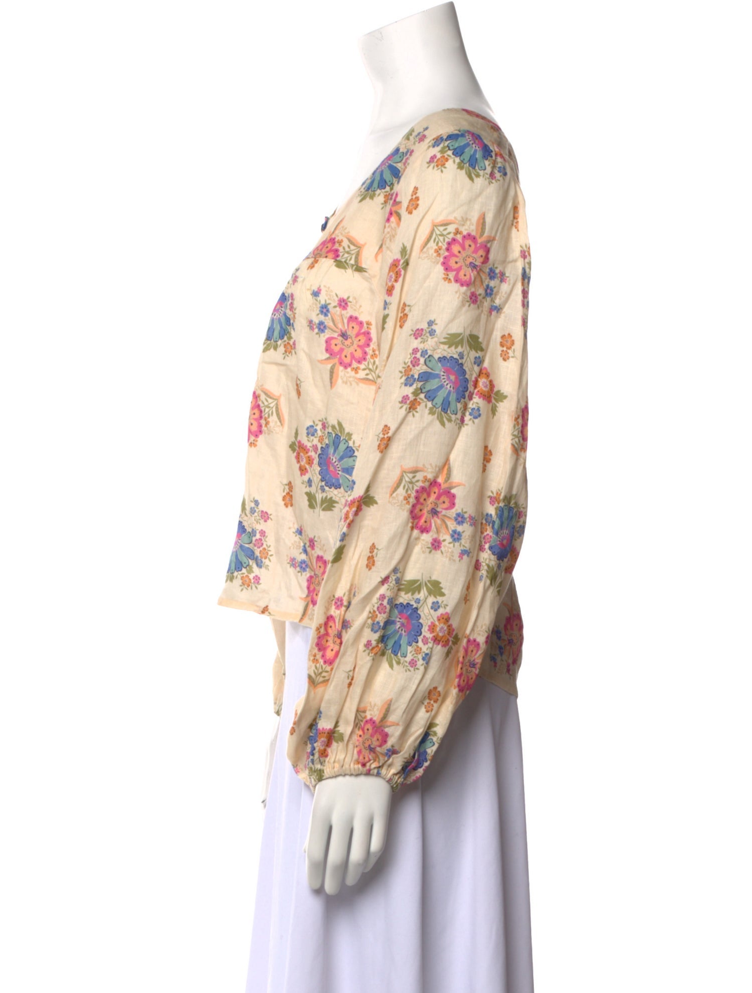 Spell Linen Floral Print Blouse w/ Tags