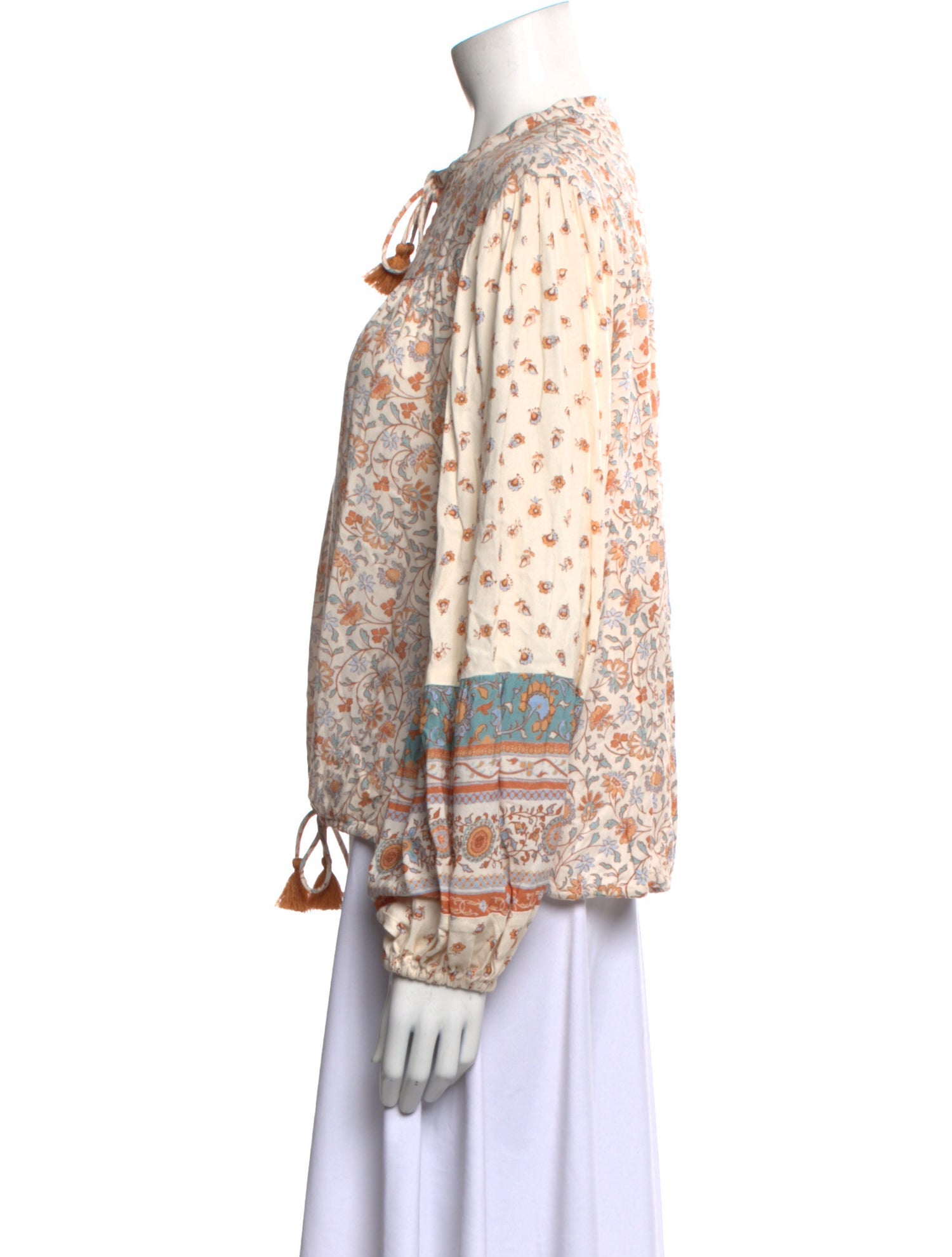 Spell Floral Print Mock Neck Blouse