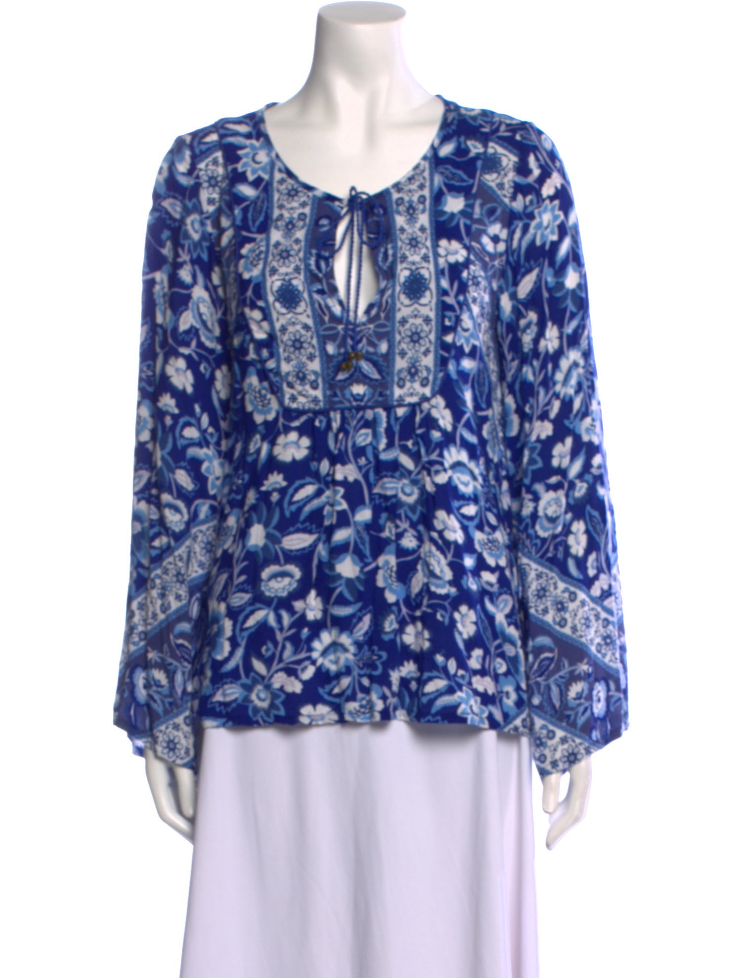 Spell Floral Print Scoop Neck Blouse