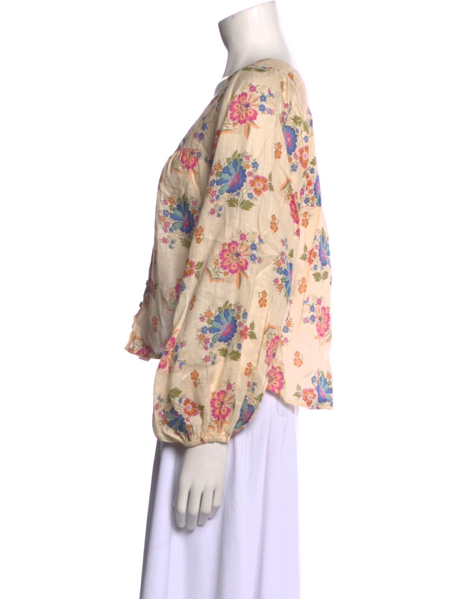 Spell Linen Floral Print Blouse