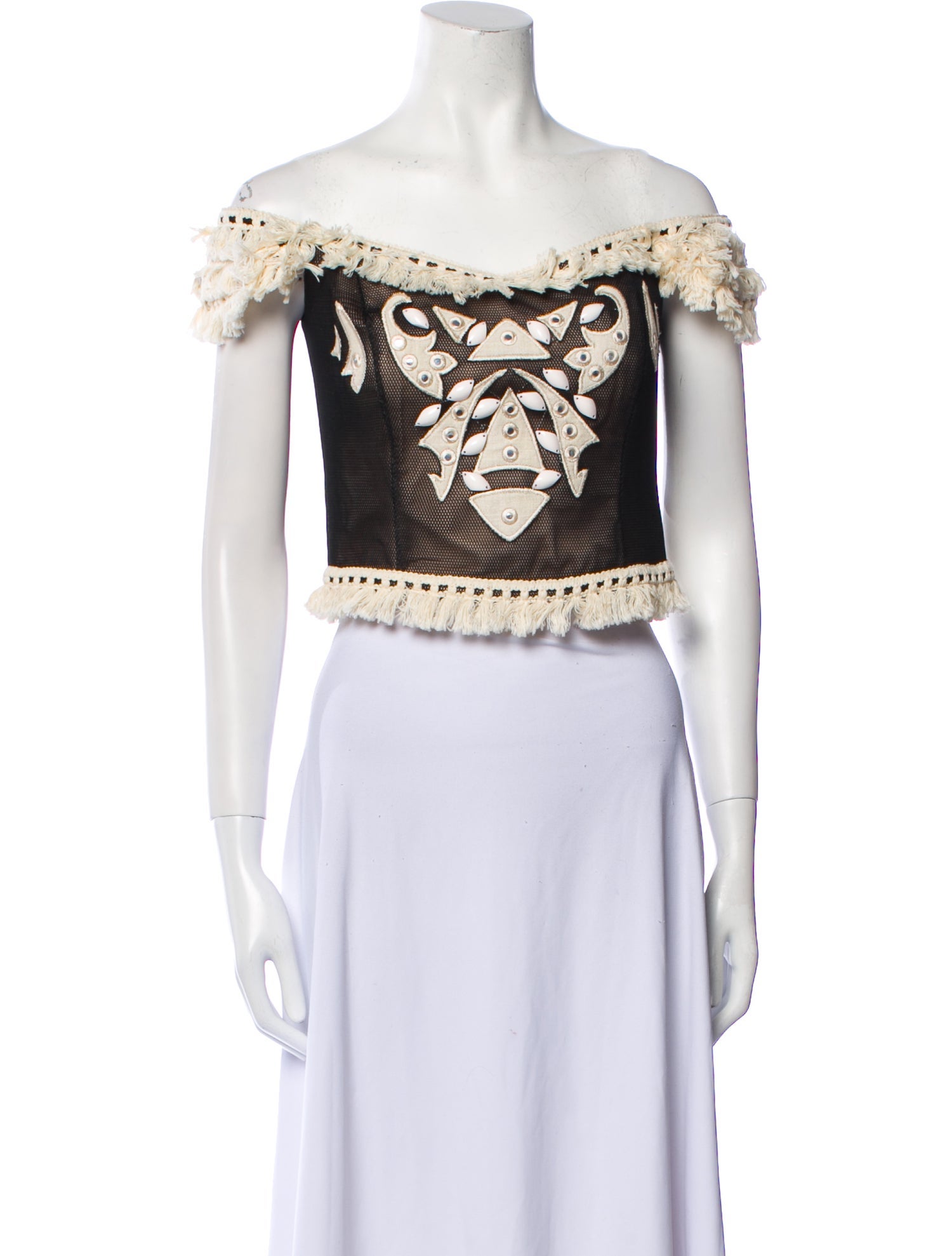 Spell Off-The-Shoulder Short Sleeve Crop Top