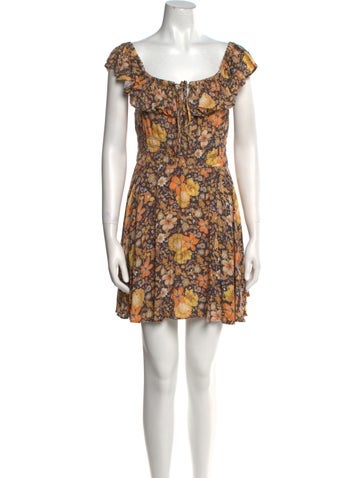 Spell Dresses Floral Print Mini Dress L