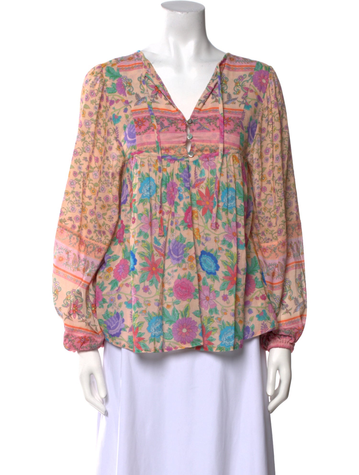 Spell Floral Print V-Neck Blouse