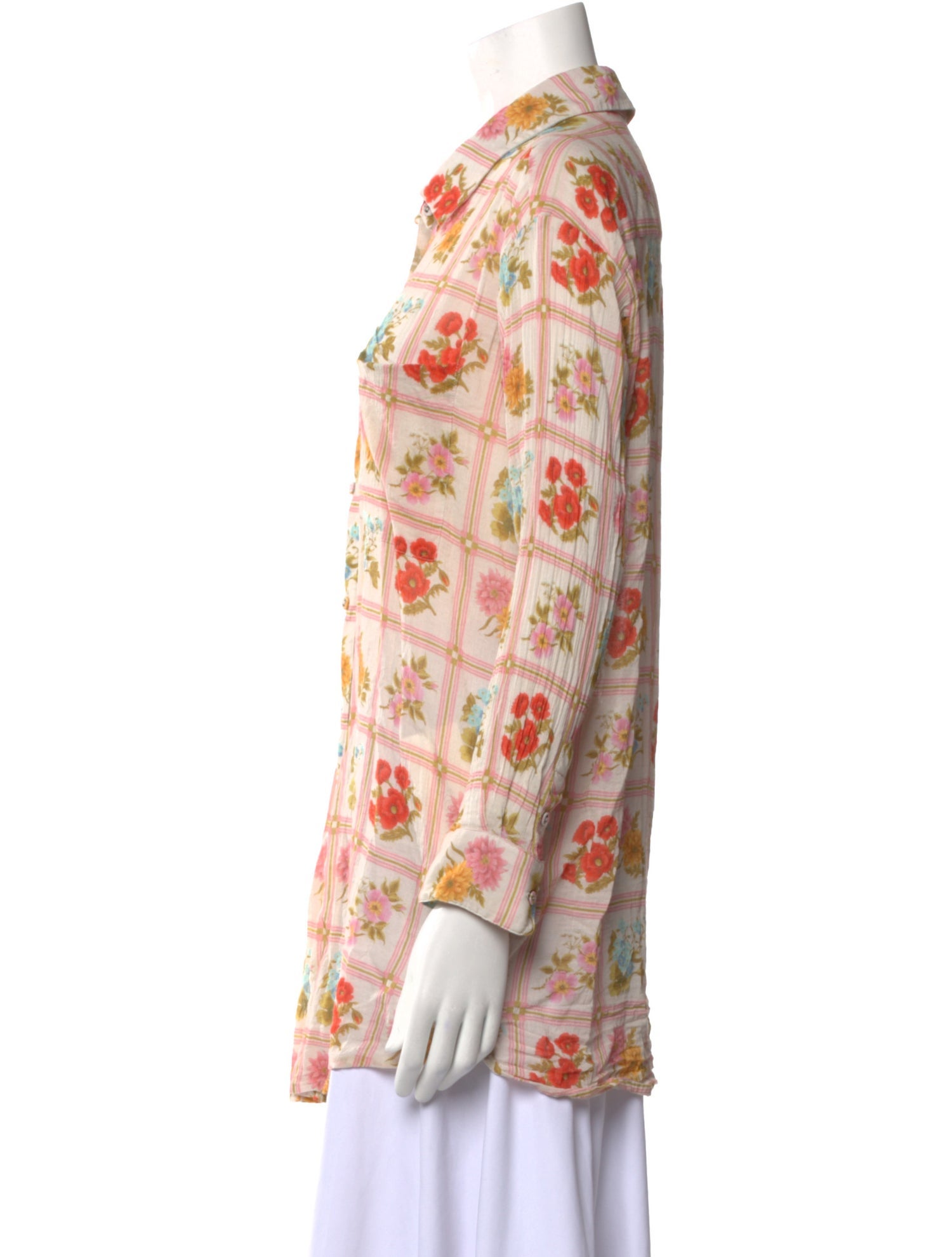 Spell Floral Print Long Sleeve Button-Up Top