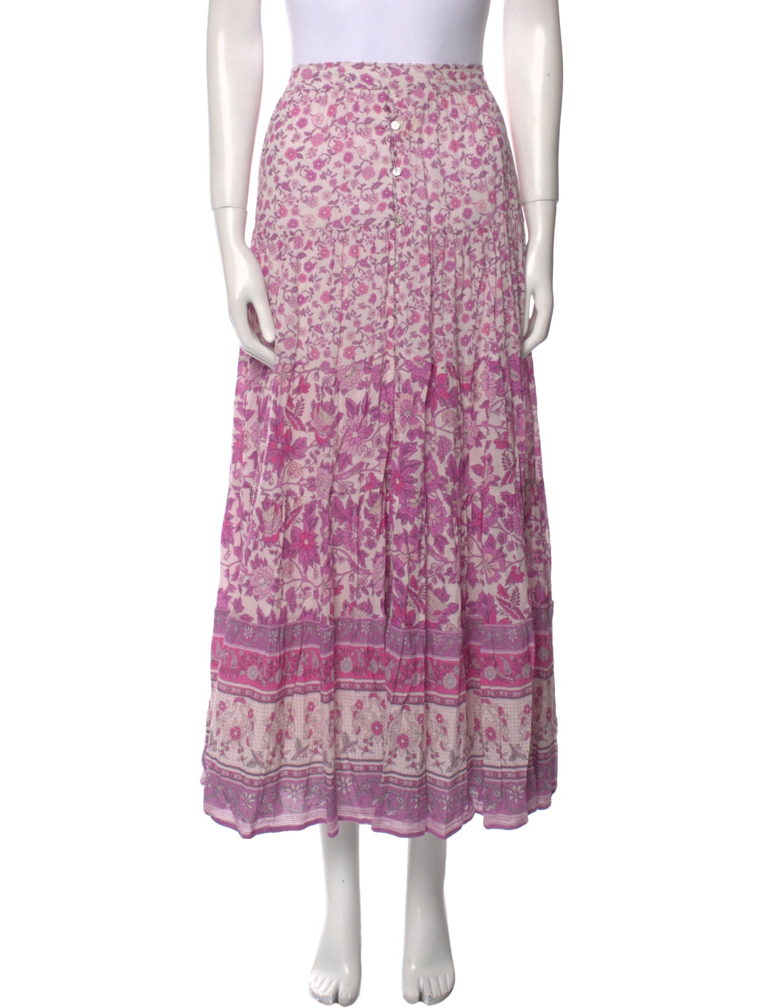 Spell Floral Print Midi Length Skirt