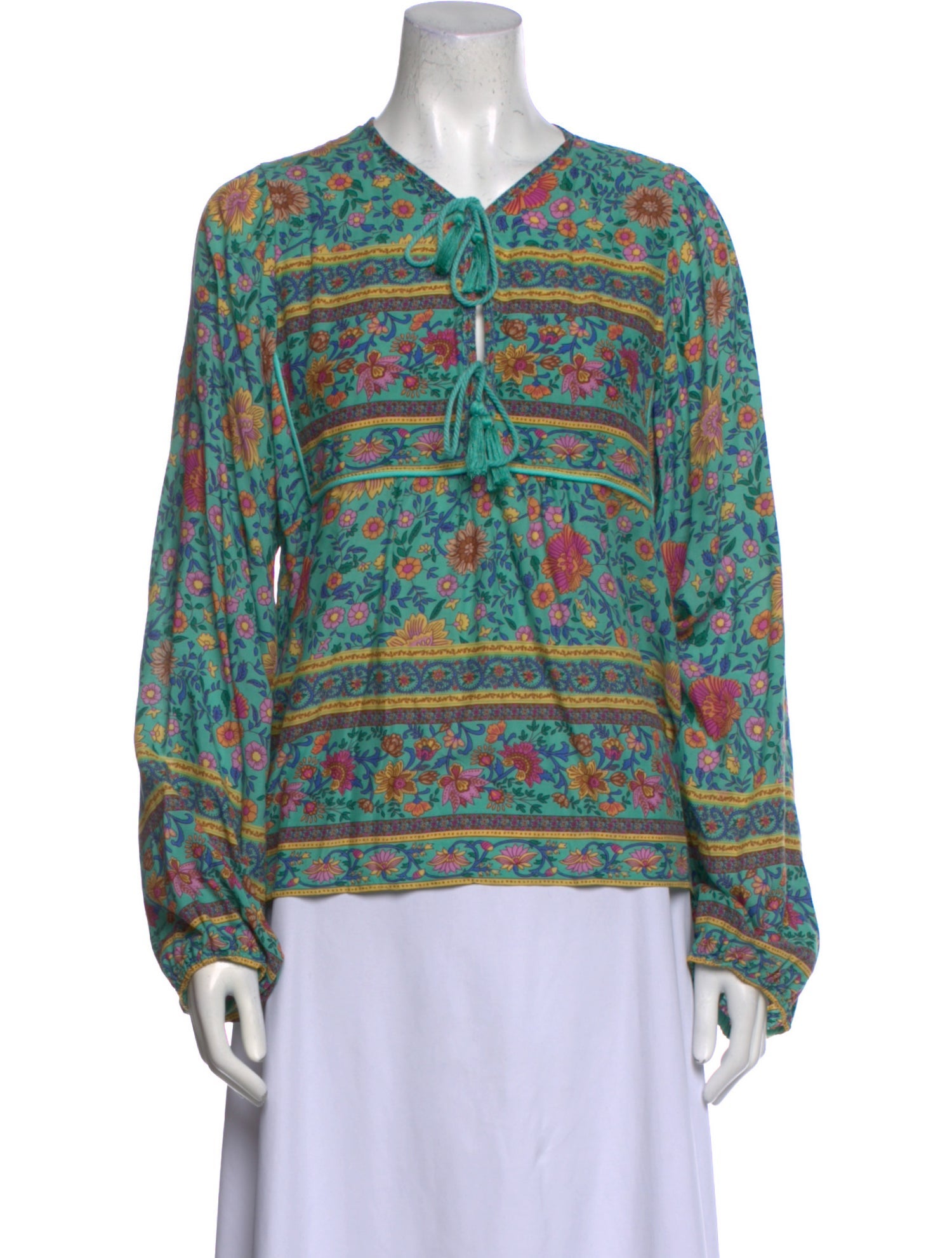 Spell Printed V-Neck Blouse