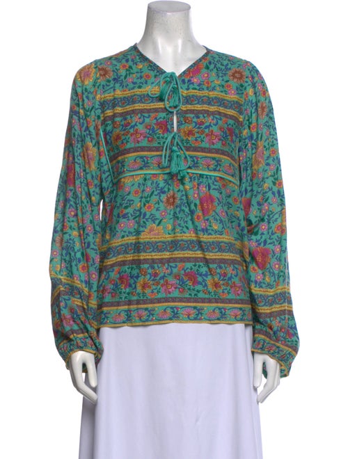 Spell Printed V-Neck Blouse