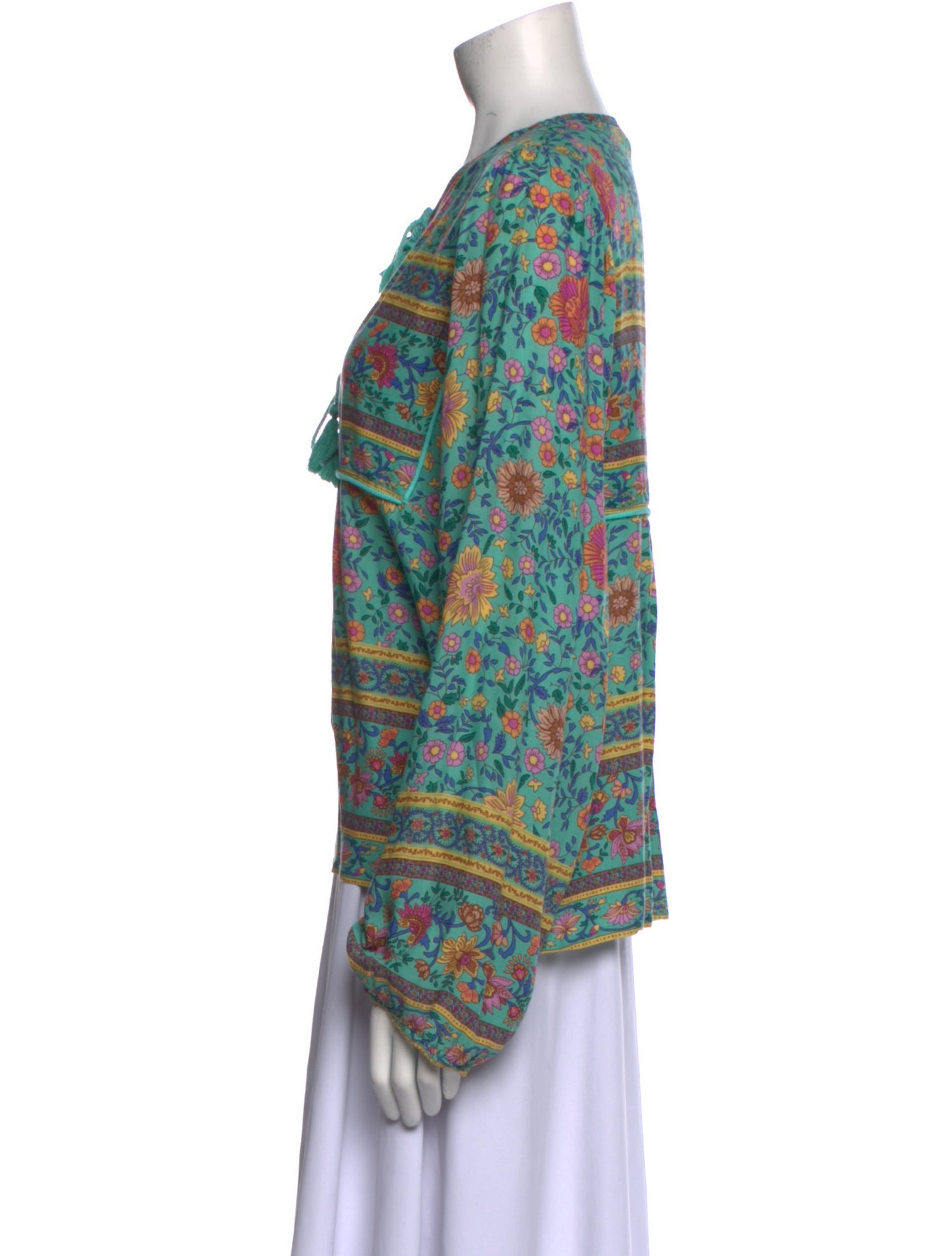 Spell Printed V-Neck Blouse