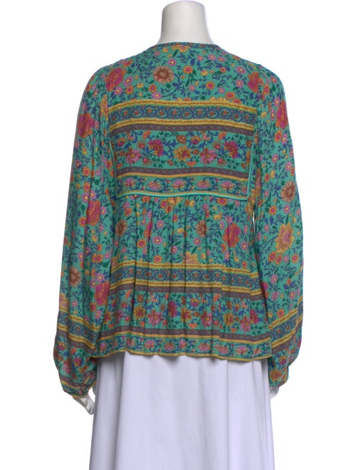 Spell Printed V-Neck Blouse