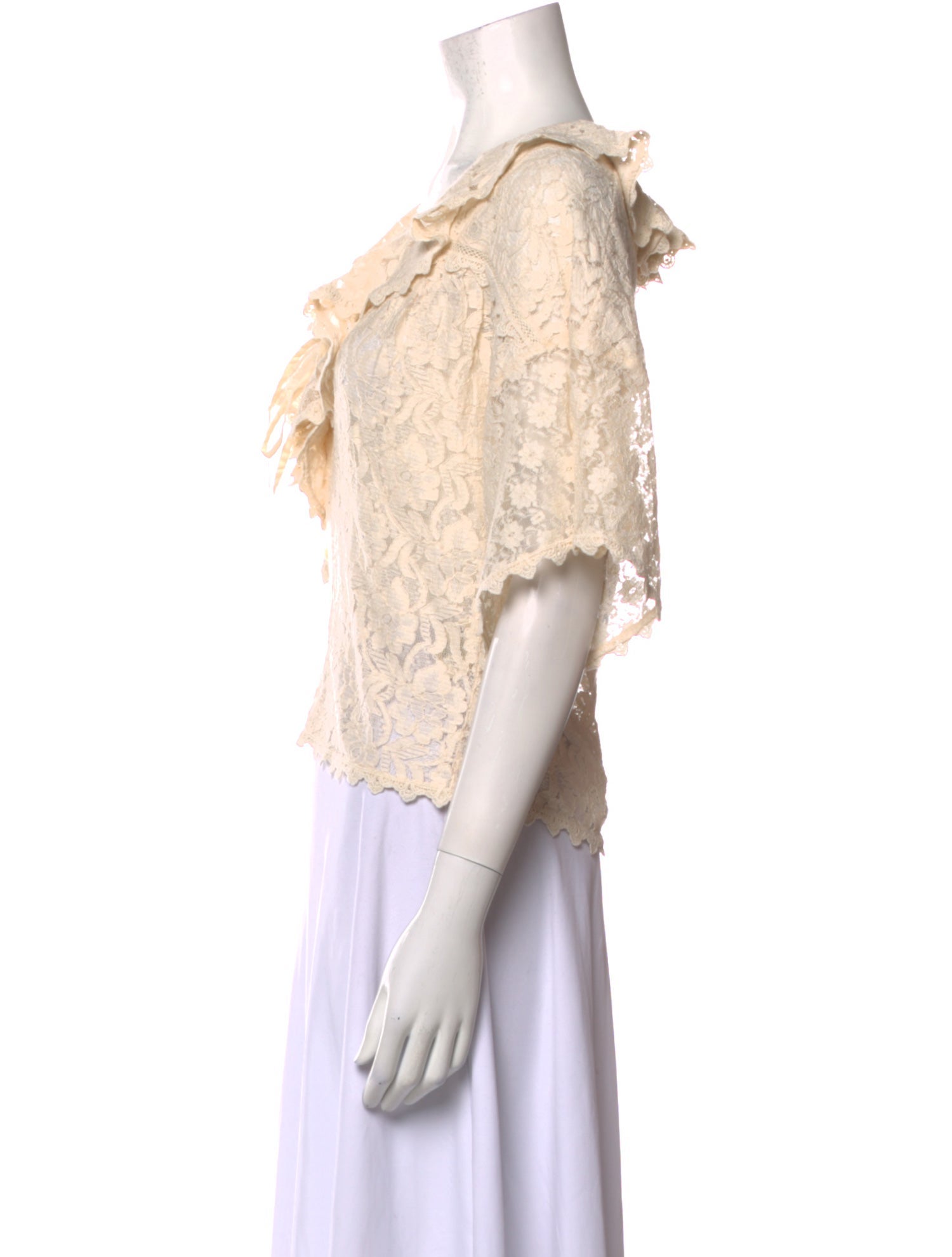 Spell Lace Pattern V-Neck Crop Top w/ Tags