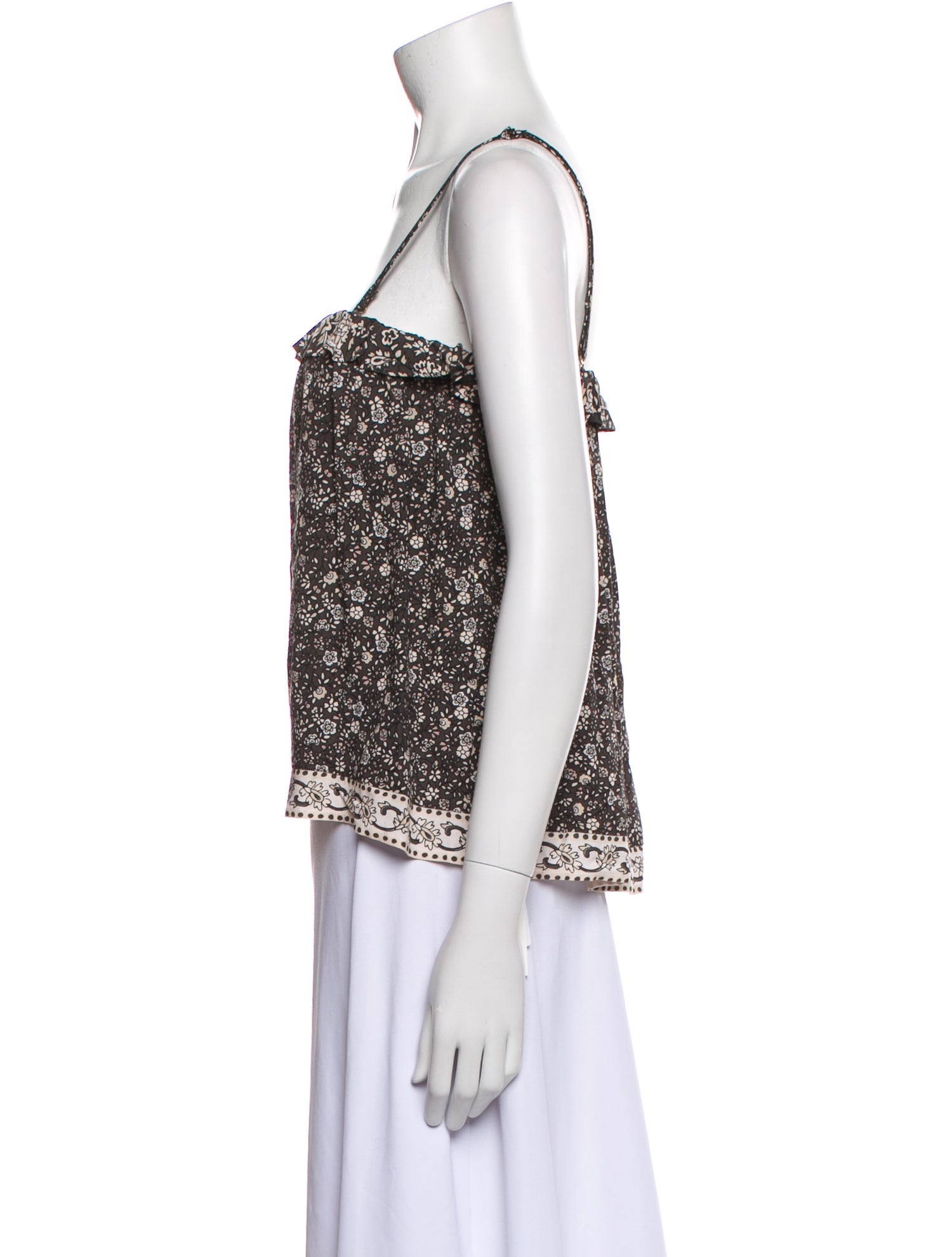 Spell Floral Print Square Neckline Crop Top