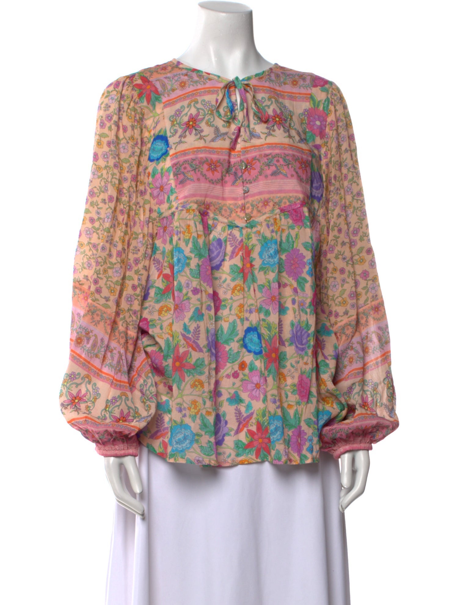 Spell Floral Print Crew Neck Blouse w/ Tags