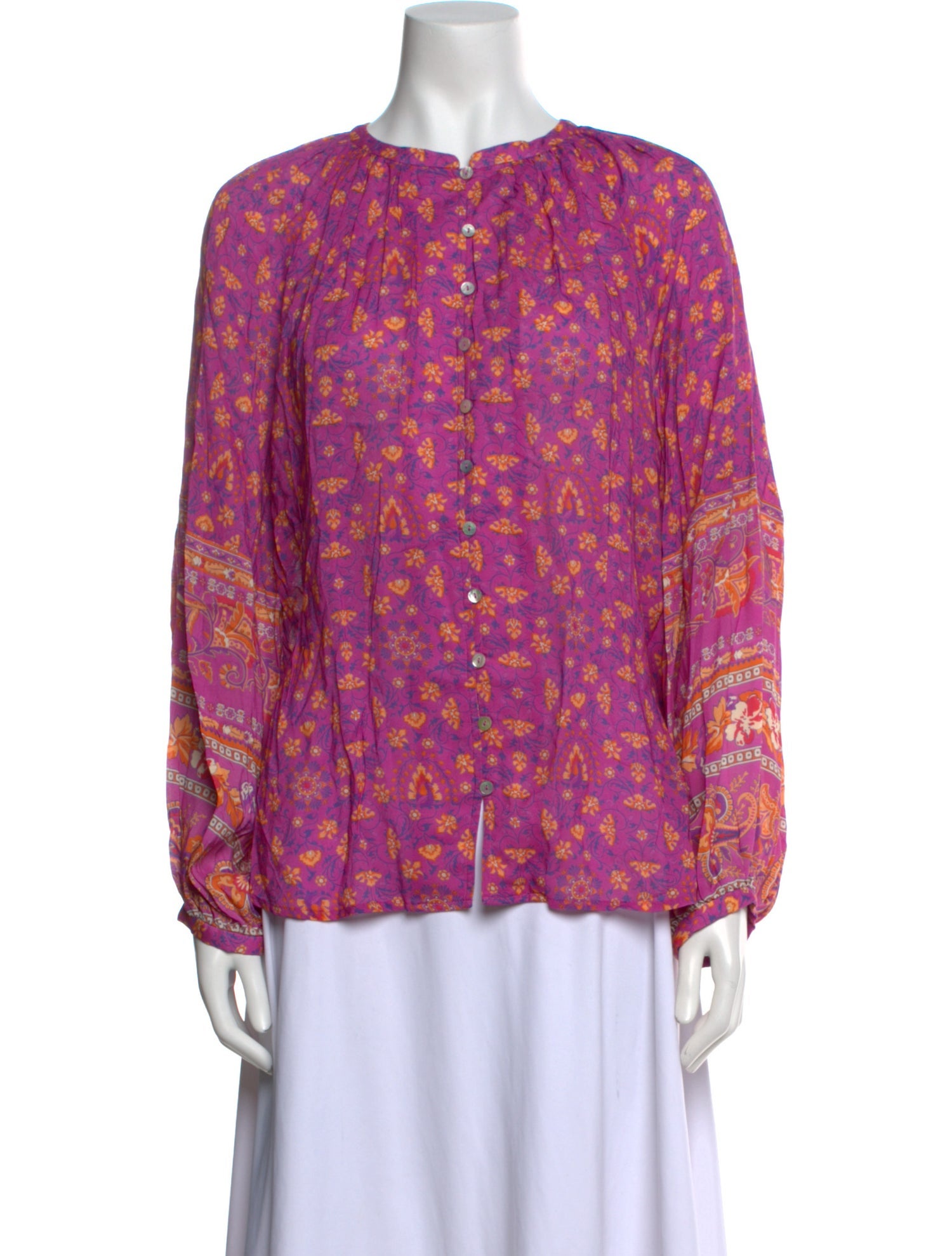 Spell Floral Print Crew Neck Blouse