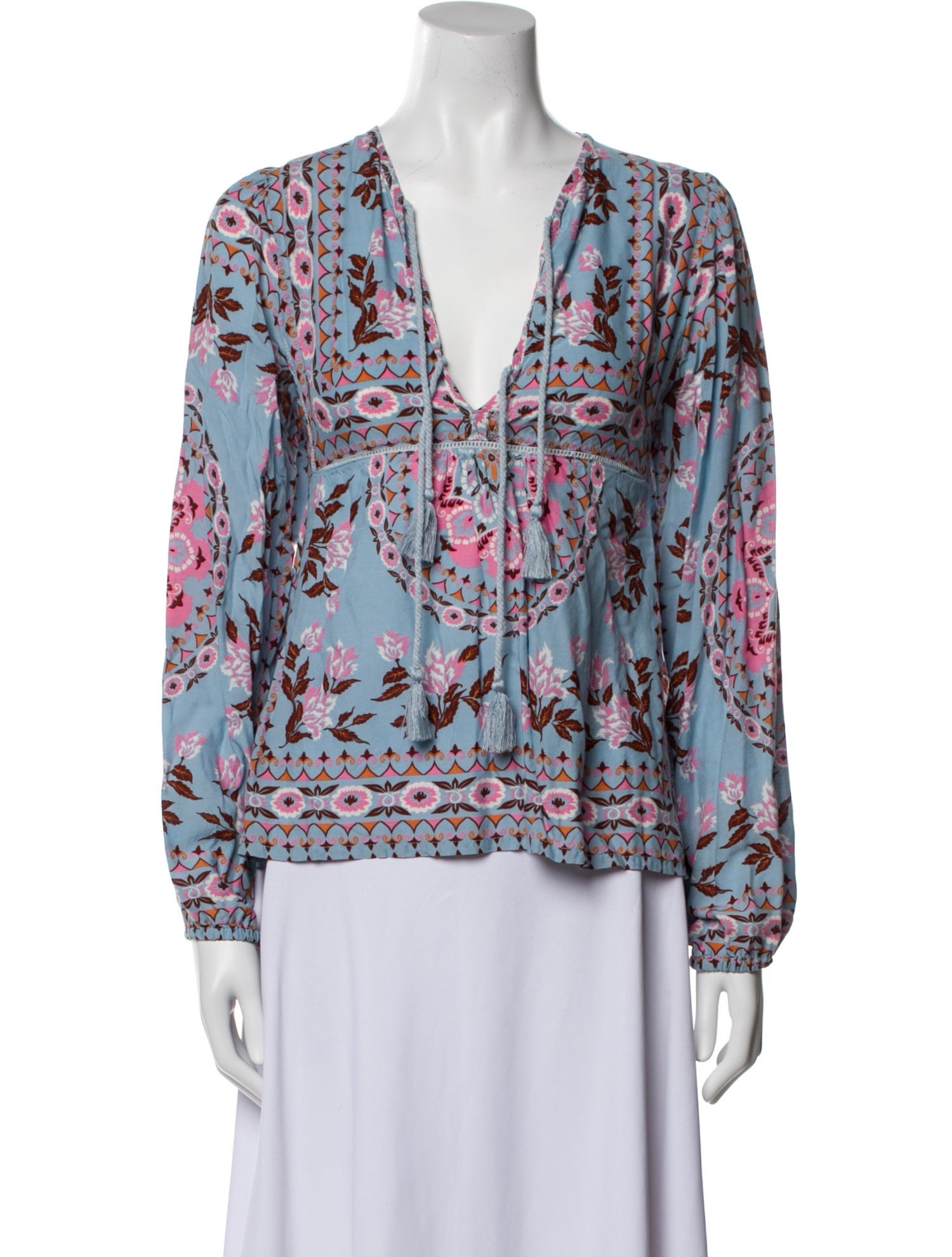 Spell Floral Print V-Neck Blouse