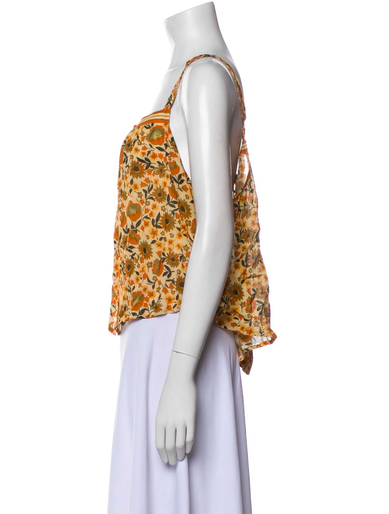 Spell Floral Print Square Neckline Crop Top w/ Tags