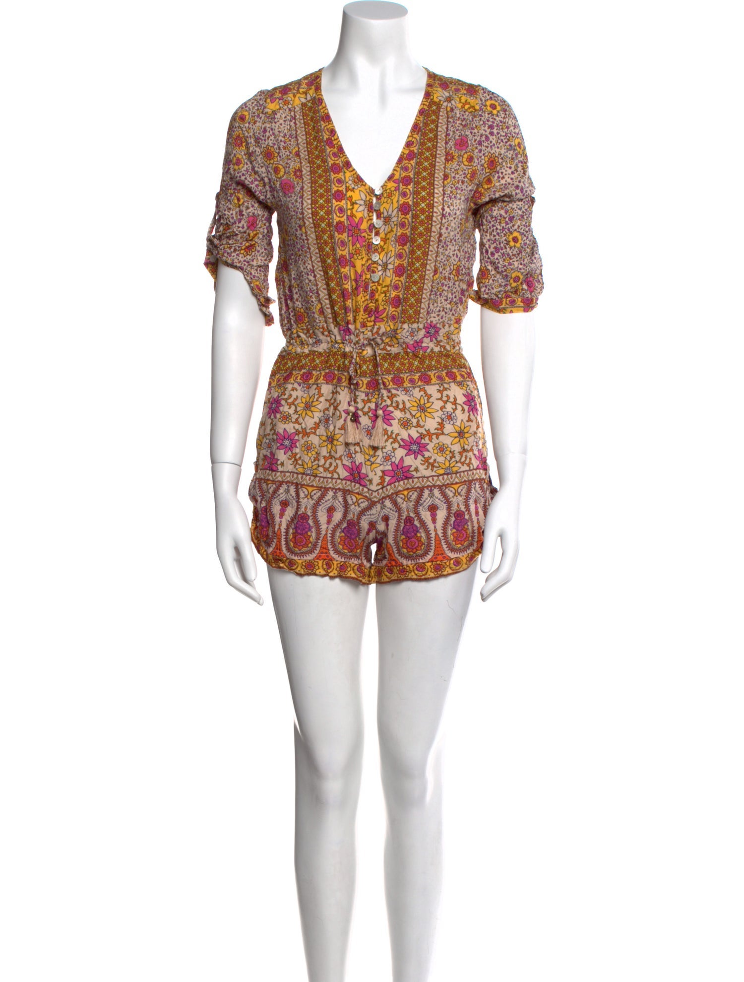 Spell Floral Print V-Neck Romper