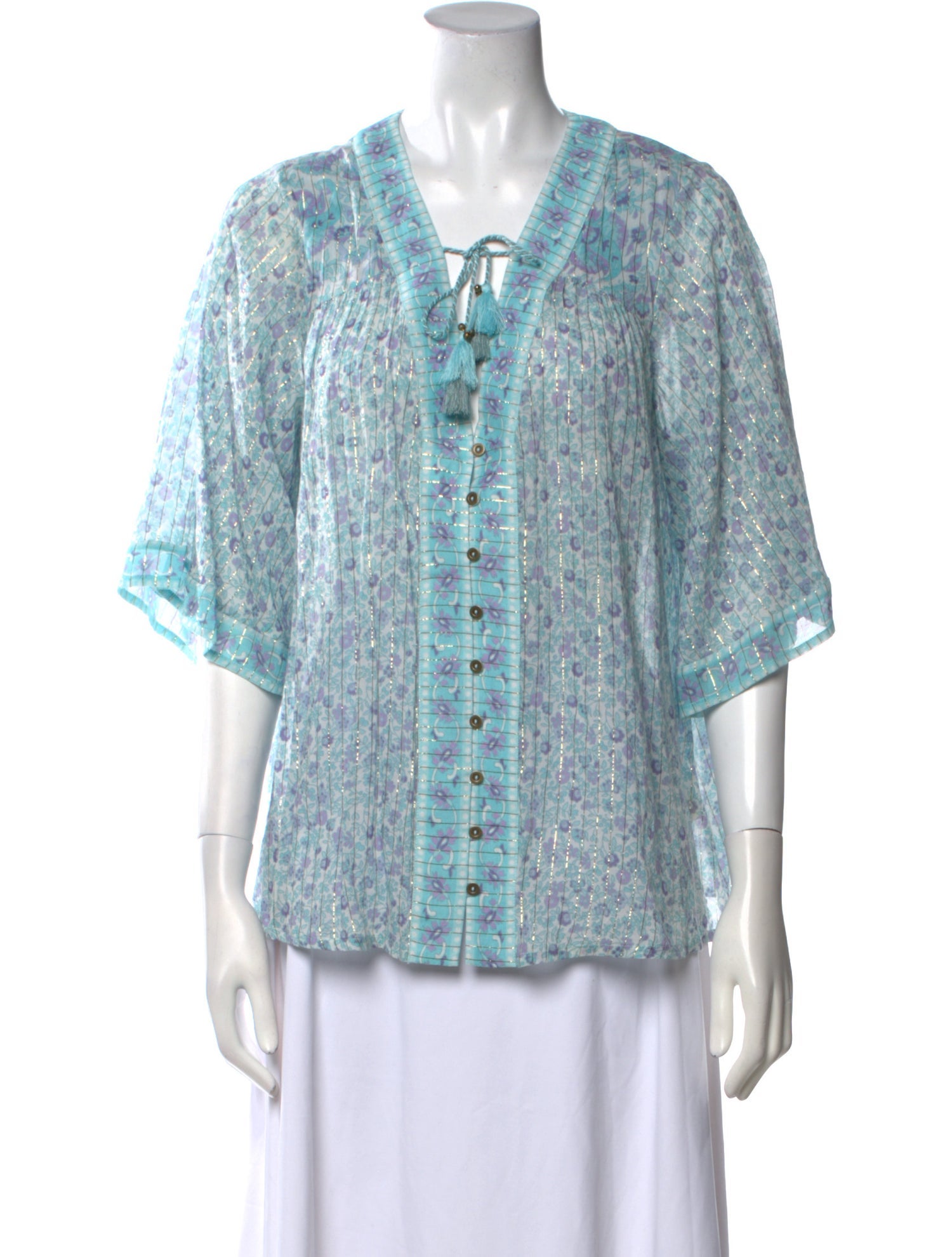 Spell Printed V-Neck Tunic w/ Tags