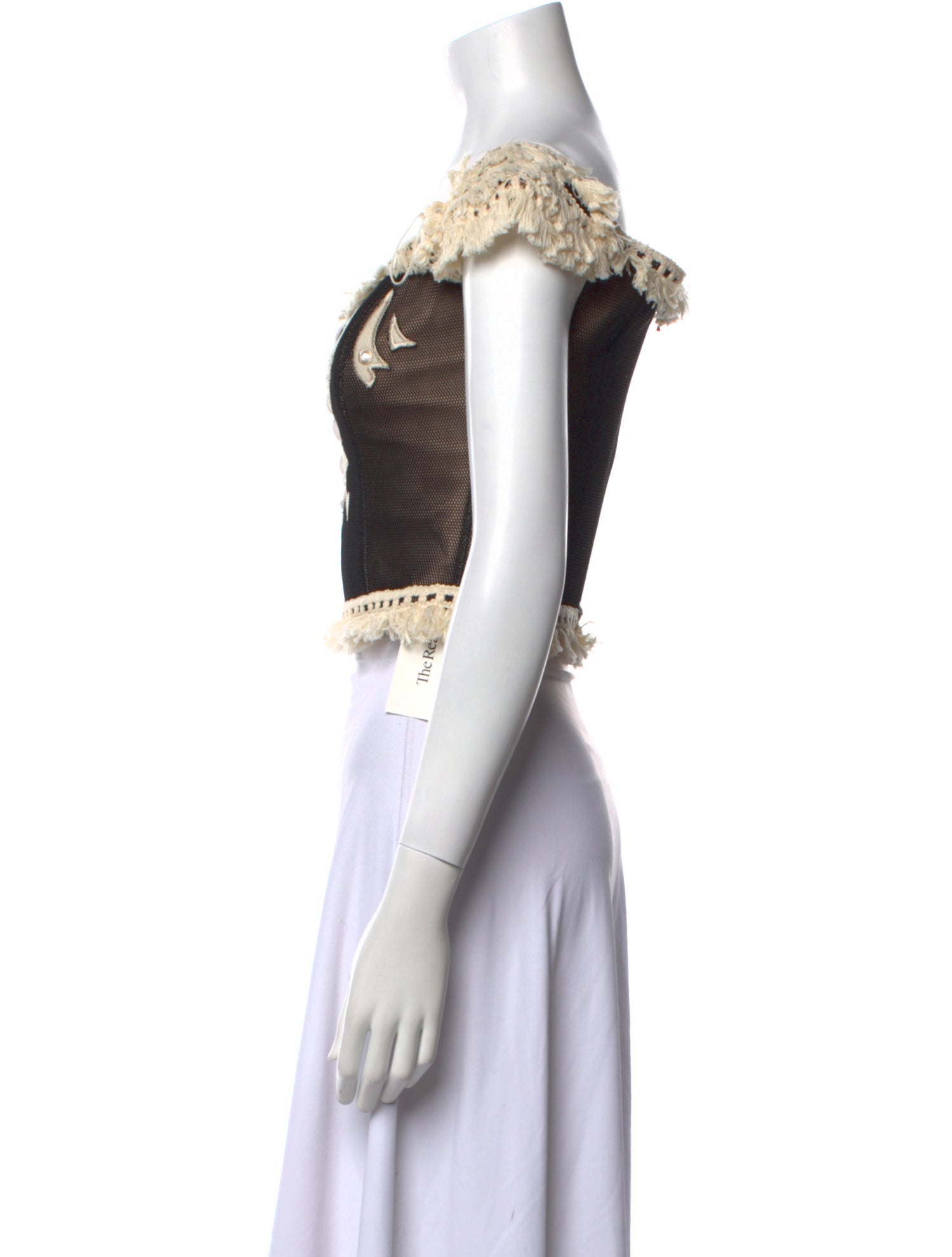 Spell Printed Bateau Neckline Crop Top w/ Tags