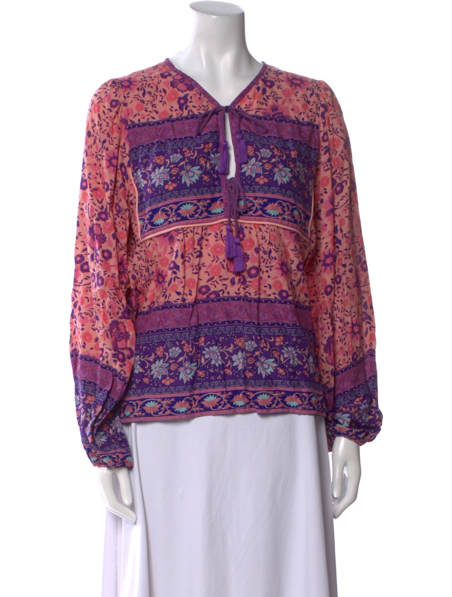 Spell Paisley Print V-Neck Blouse
