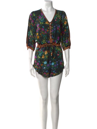 Spell Floral Print V-Neck Romper