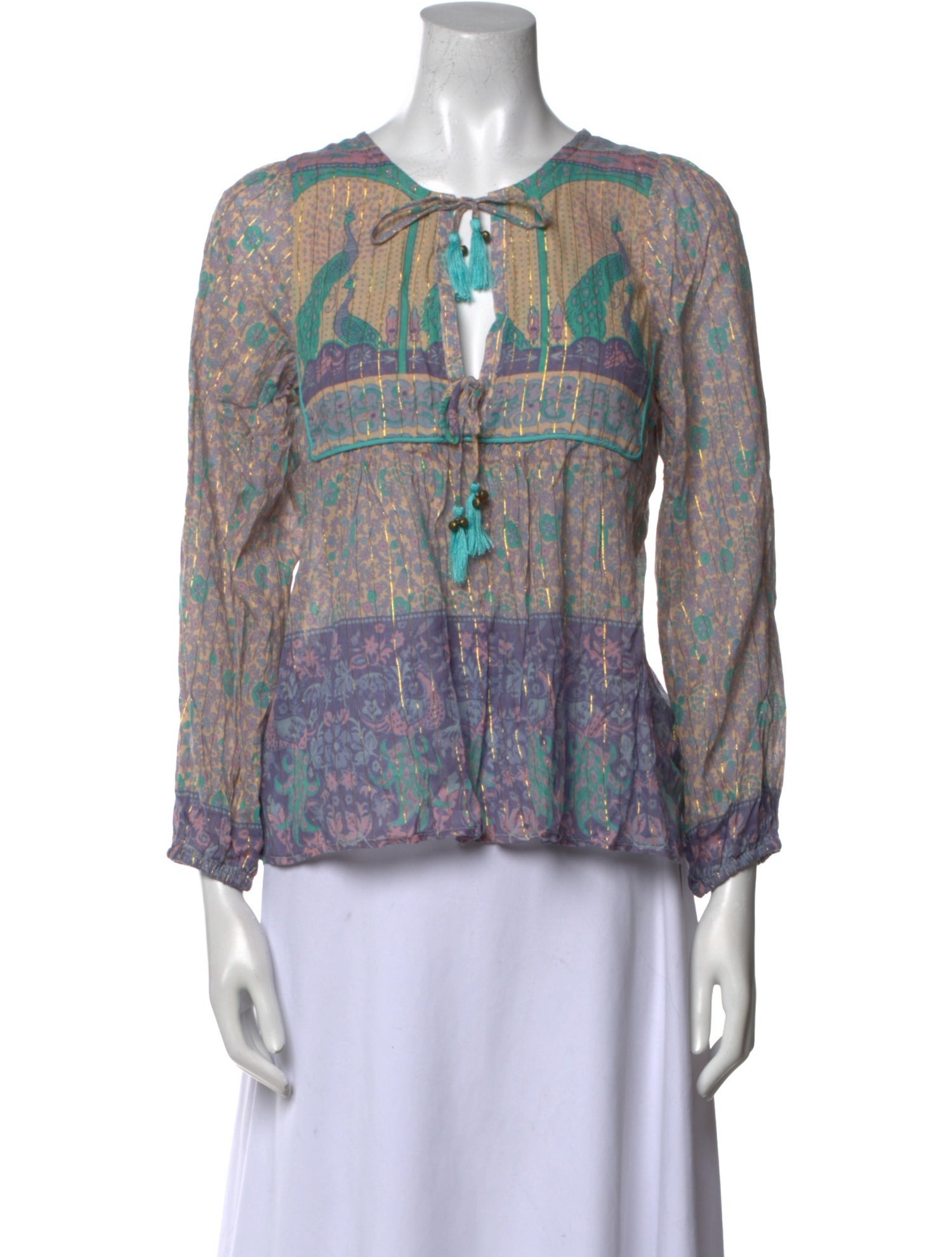 Spell Floral Print Crew Neck Blouse w/ Tags
