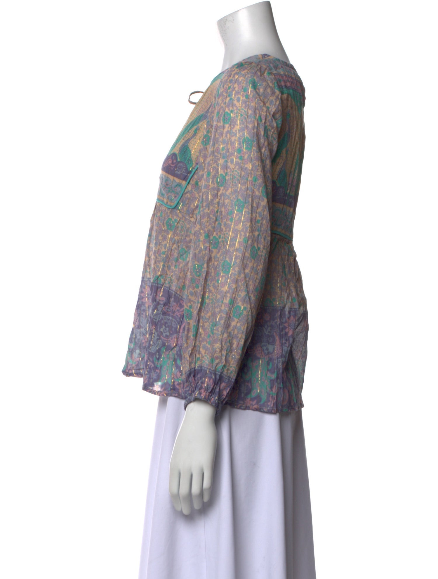 Spell Floral Print Crew Neck Blouse w/ Tags