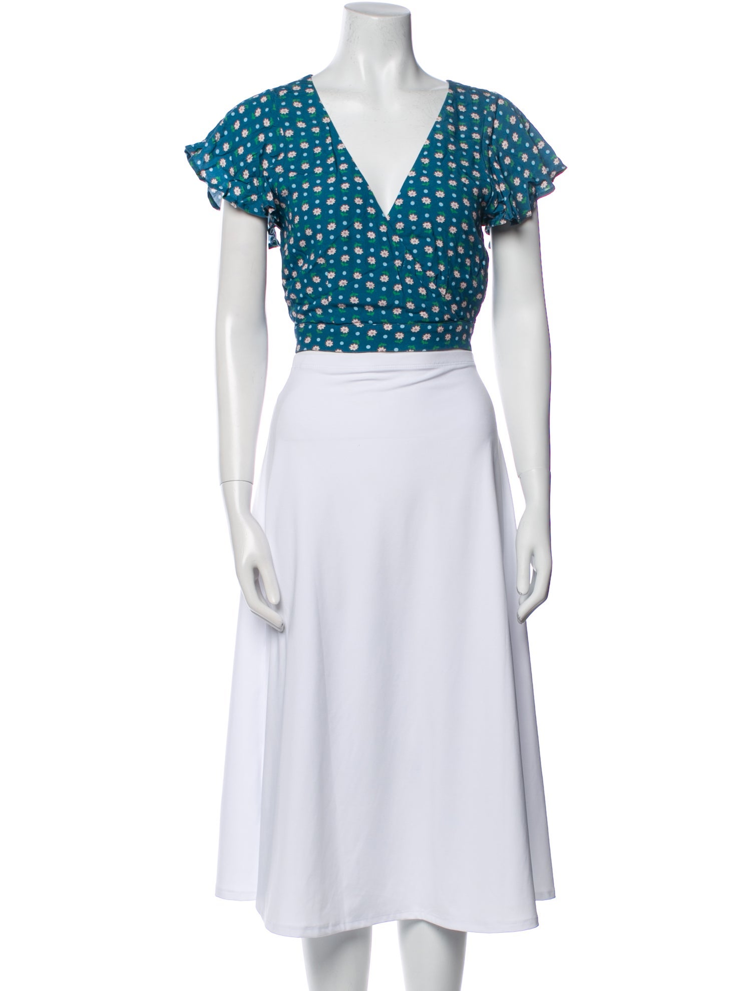 Spell Floral Print V-Neck Crop Top