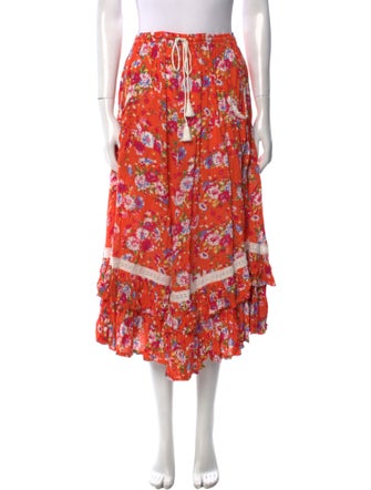 Spell Floral Print Midi Length Skirt