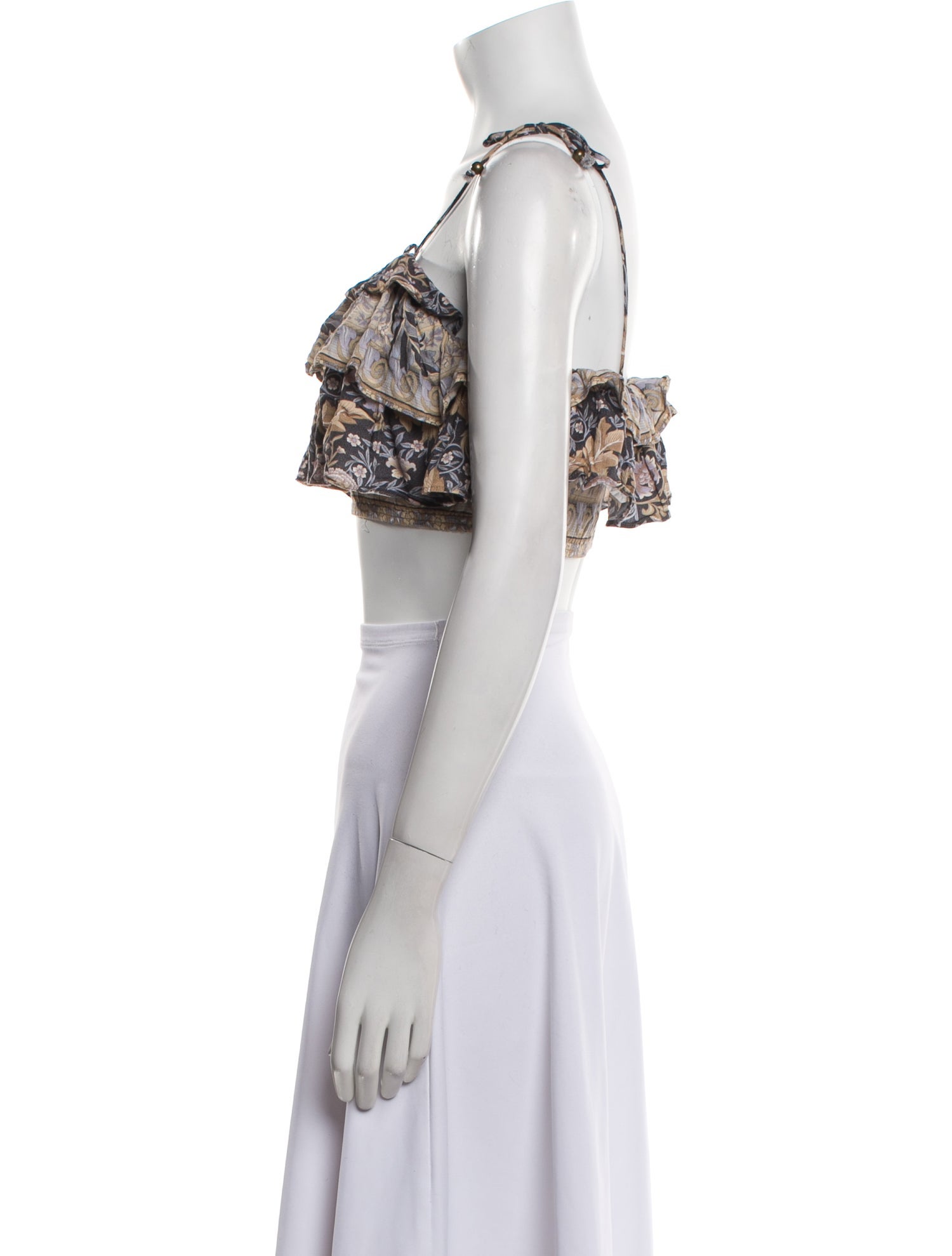 Spell Printed Square Neckline Crop Top