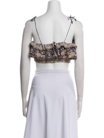 Spell Printed Square Neckline Crop Top