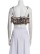 Spell Printed Square Neckline Crop Top
