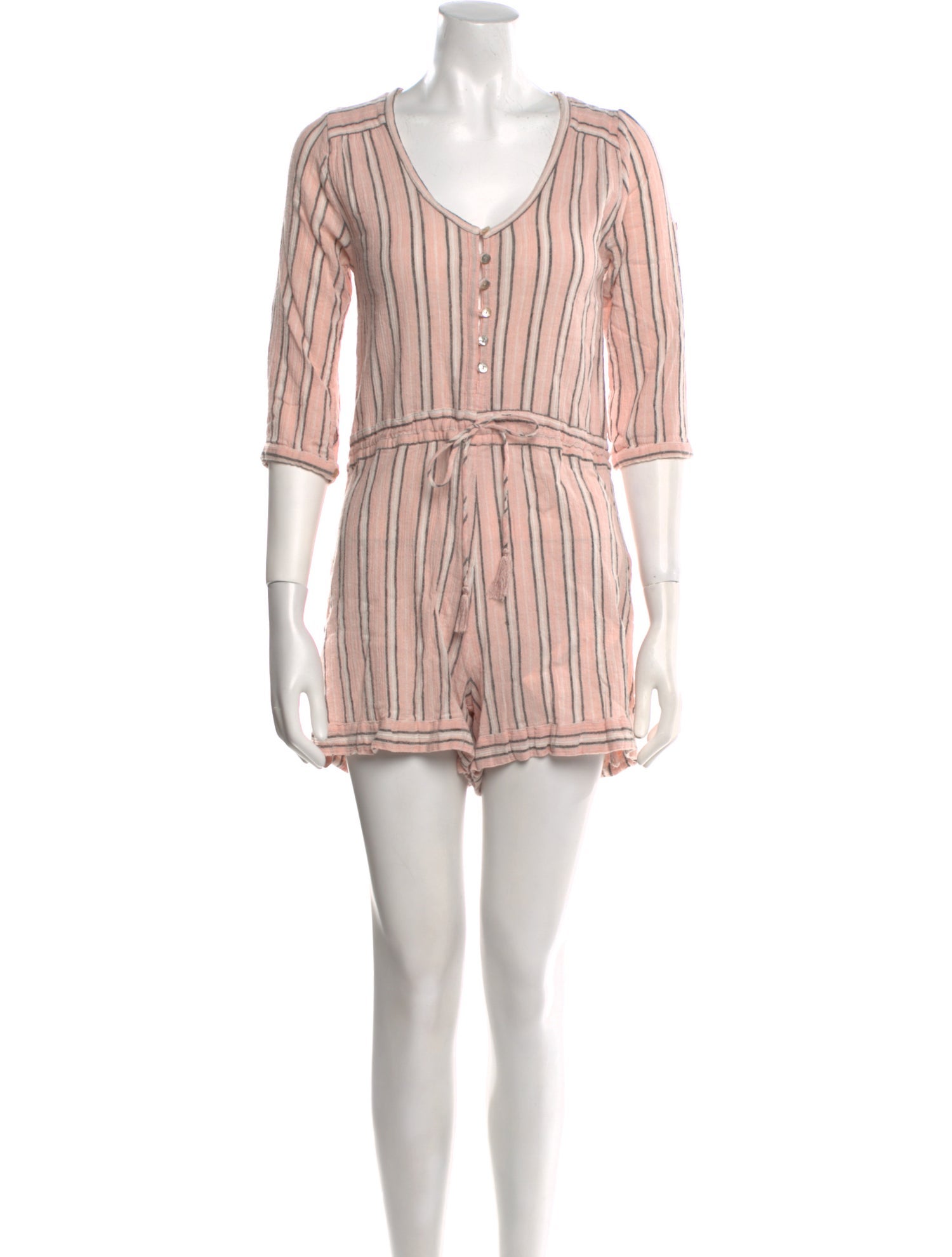 Spell Striped Scoop Neck Romper