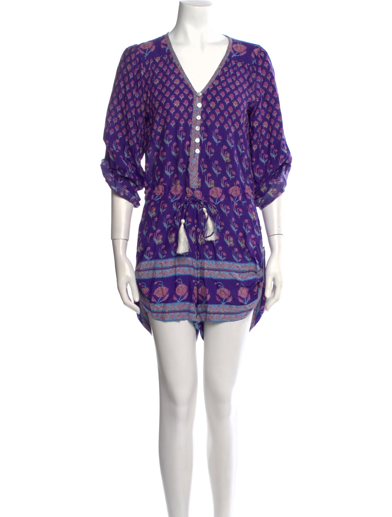 Spell Floral Print V-Neck Romper