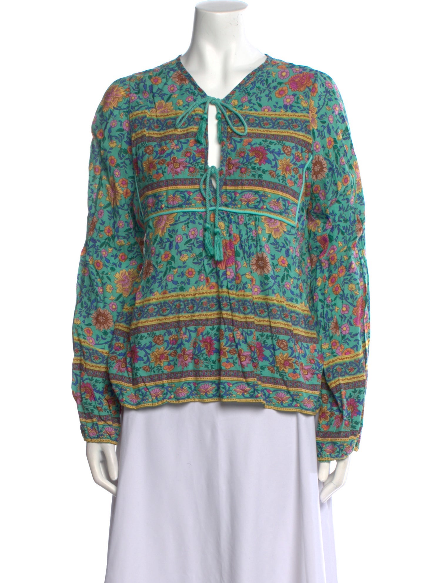 Spell Printed V-Neck Blouse