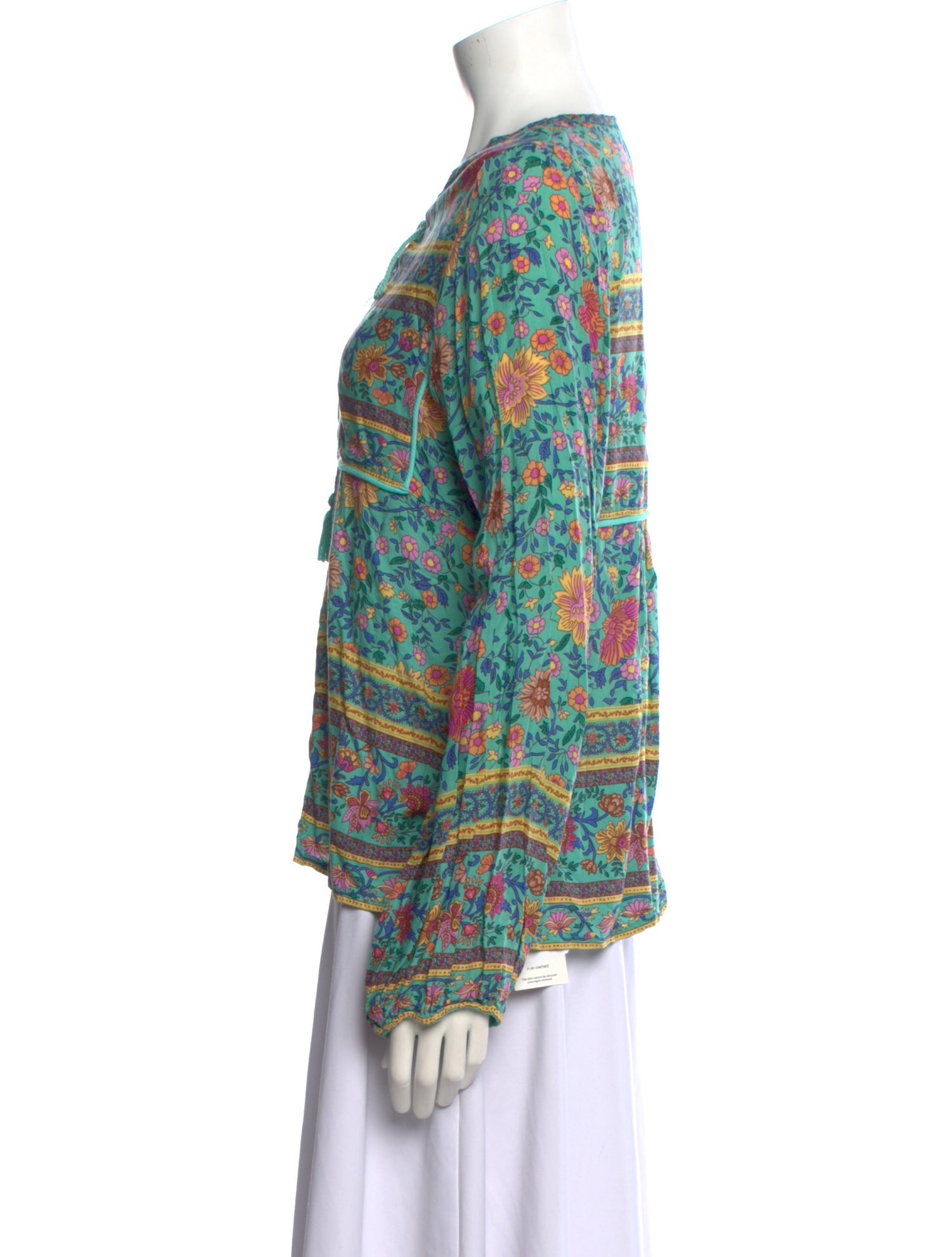 Spell Printed V-Neck Blouse