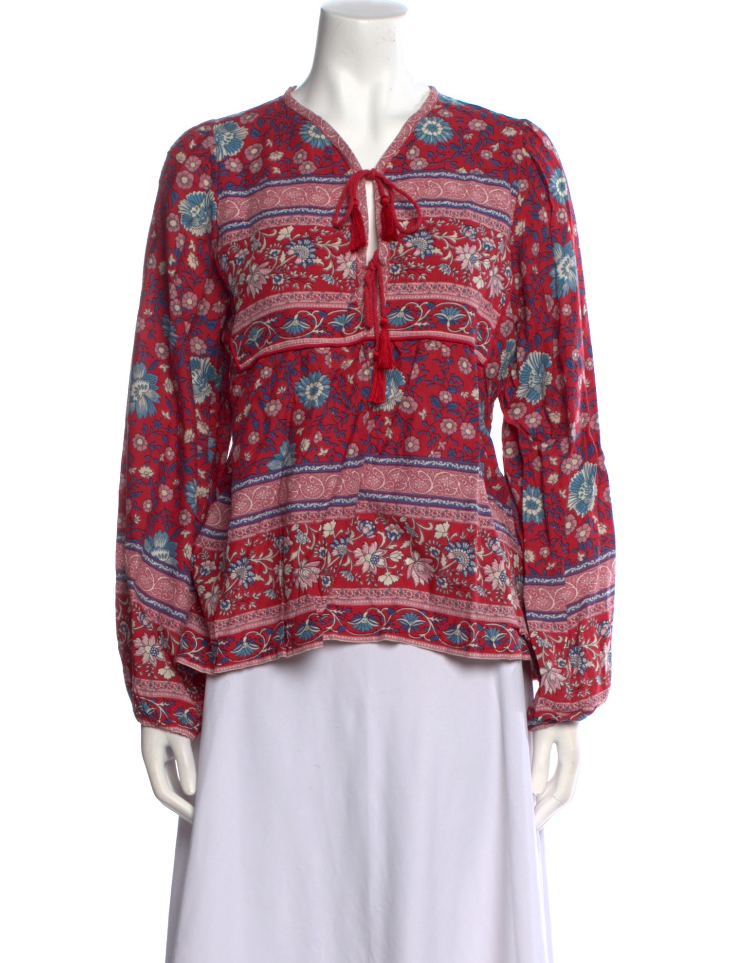 Spell Printed V-Neck Blouse